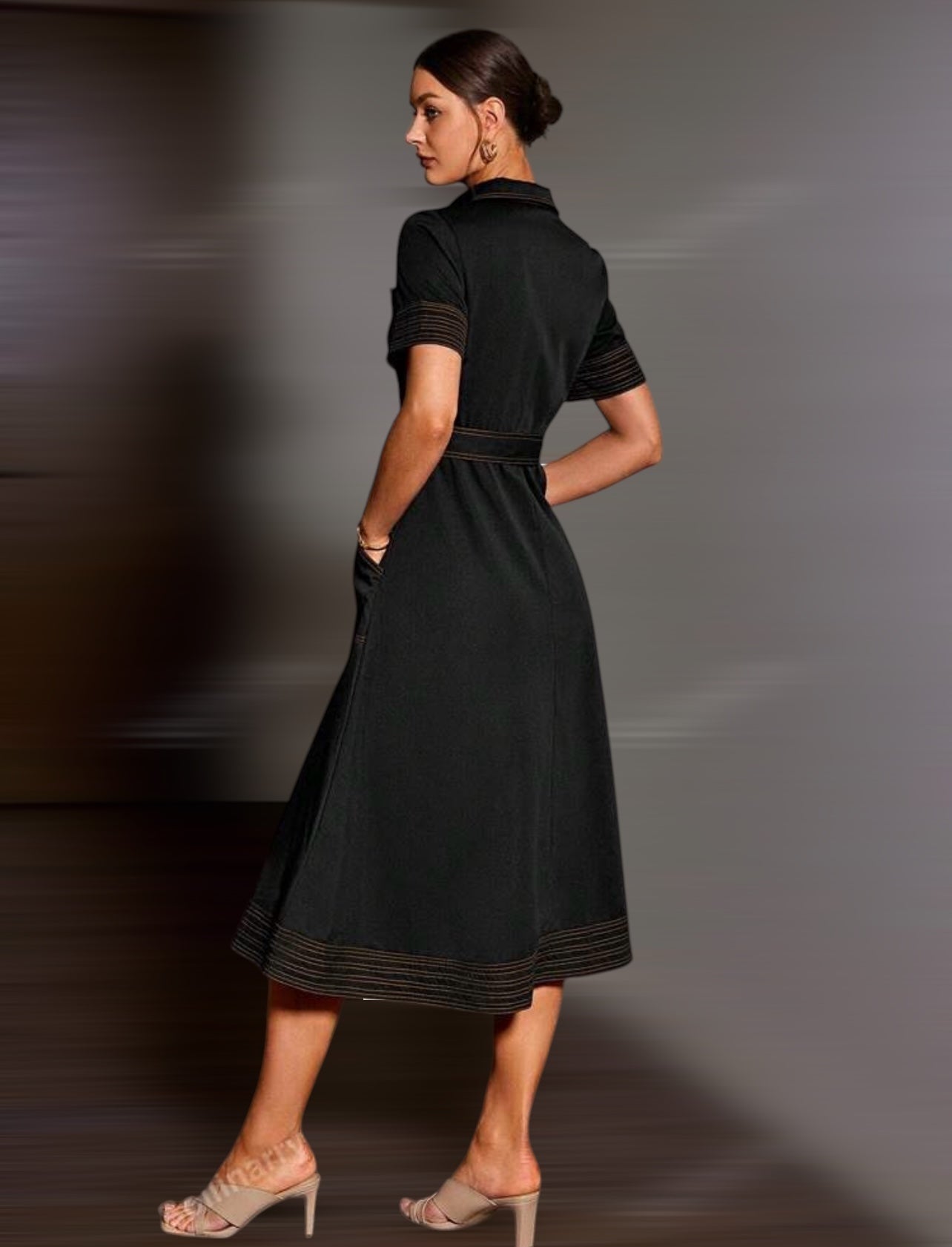 Black stiched Dress
