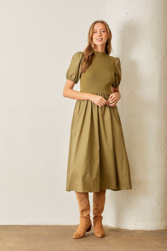 Olive knitted dress