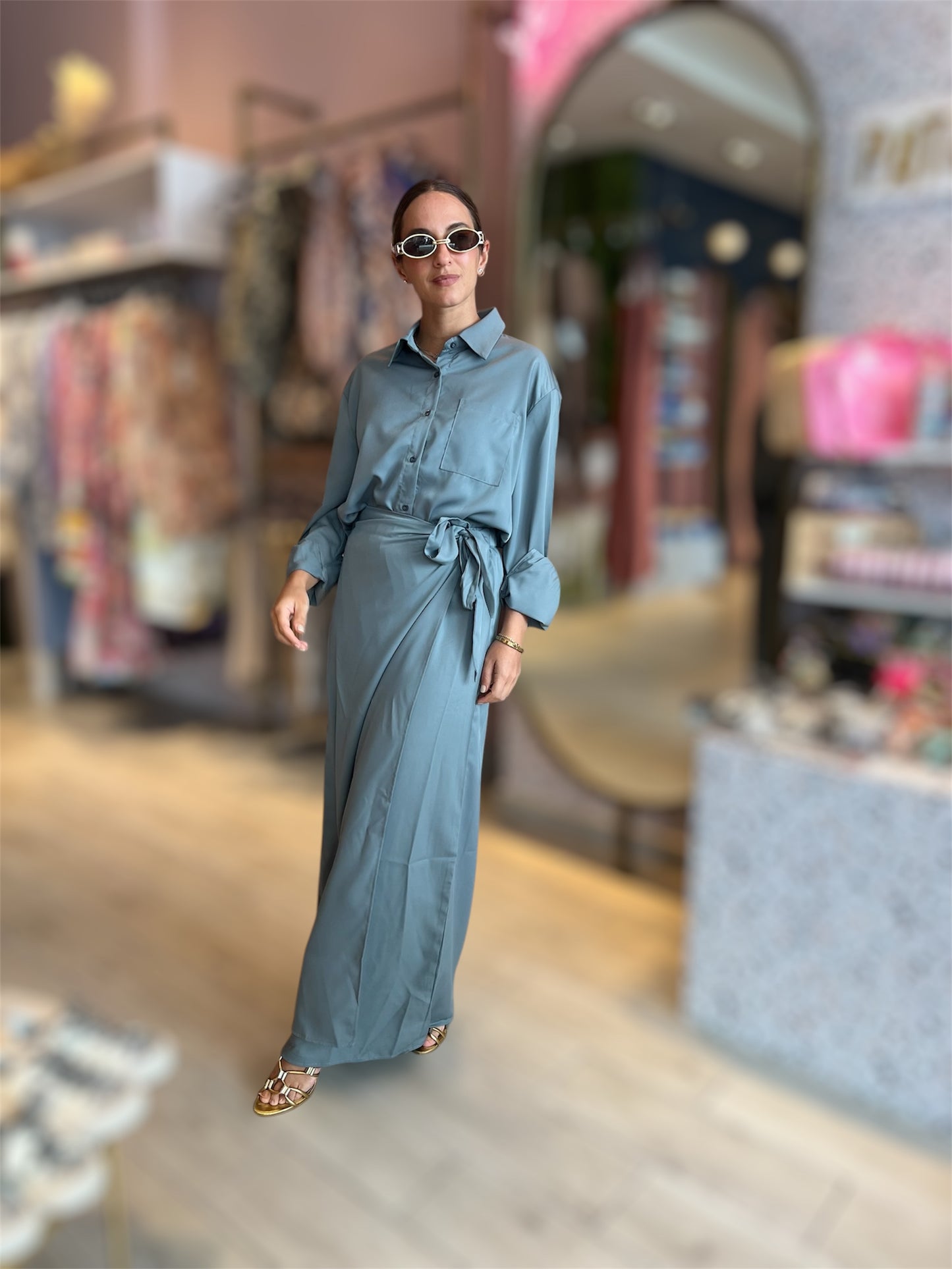 Wrap skirt set