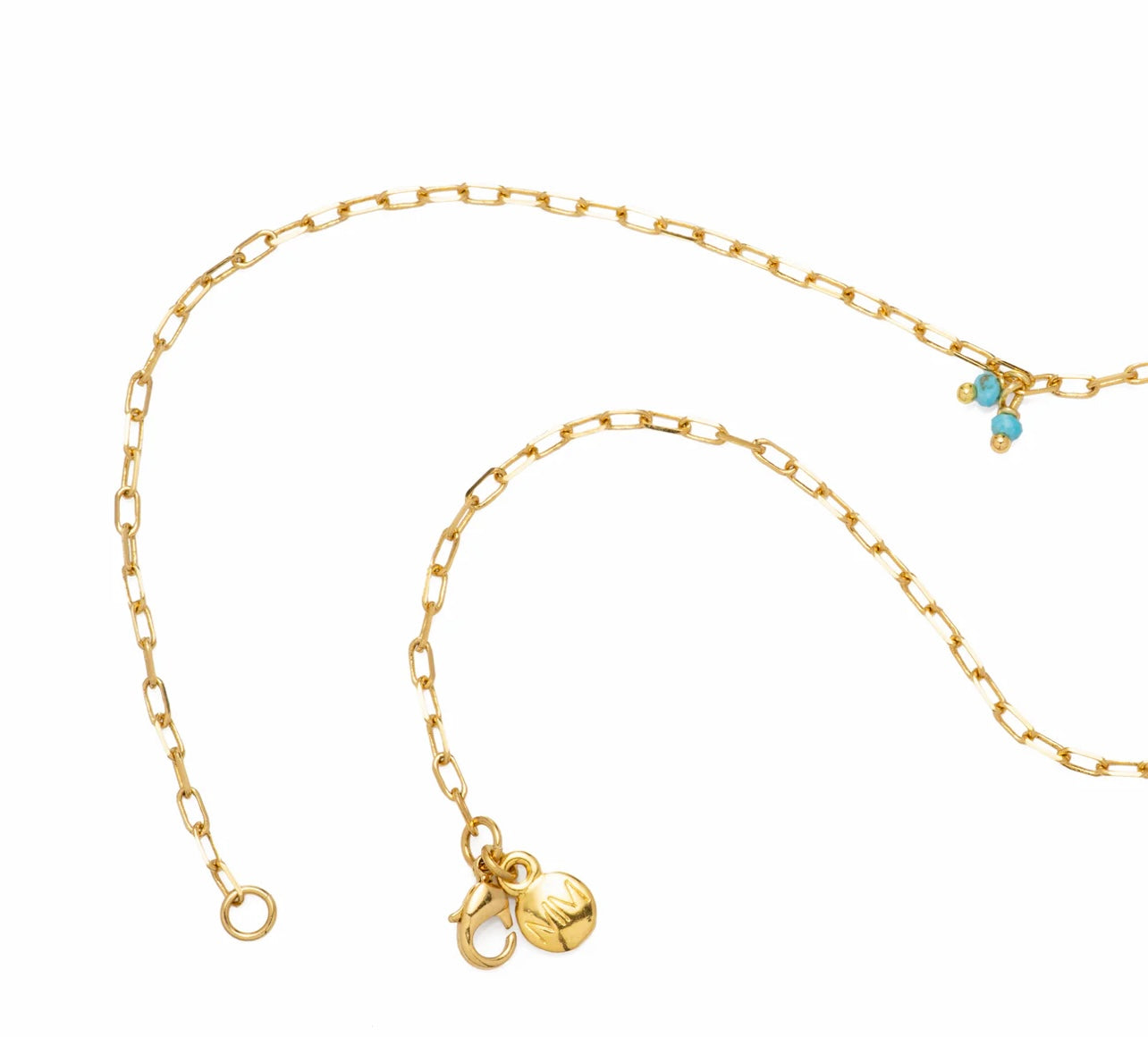 Mayamar Mini Paperclip Turquoise Necklace