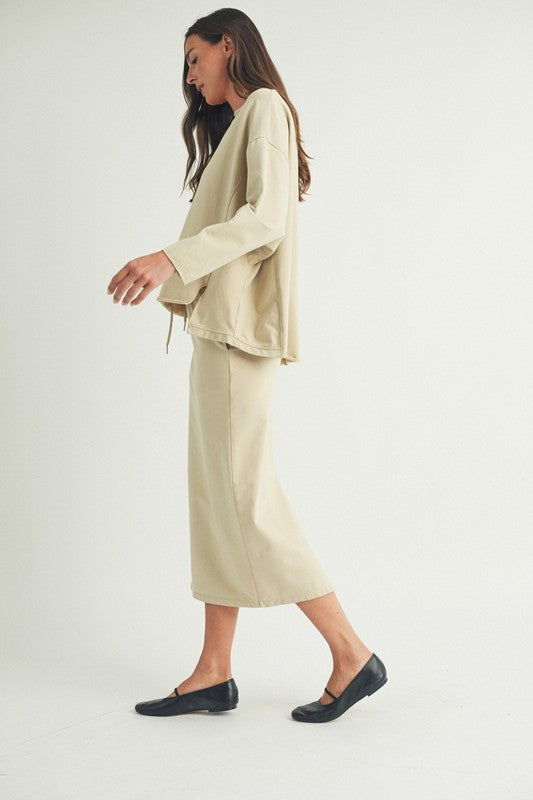 Daniela’s Taupe loungewear skirt set