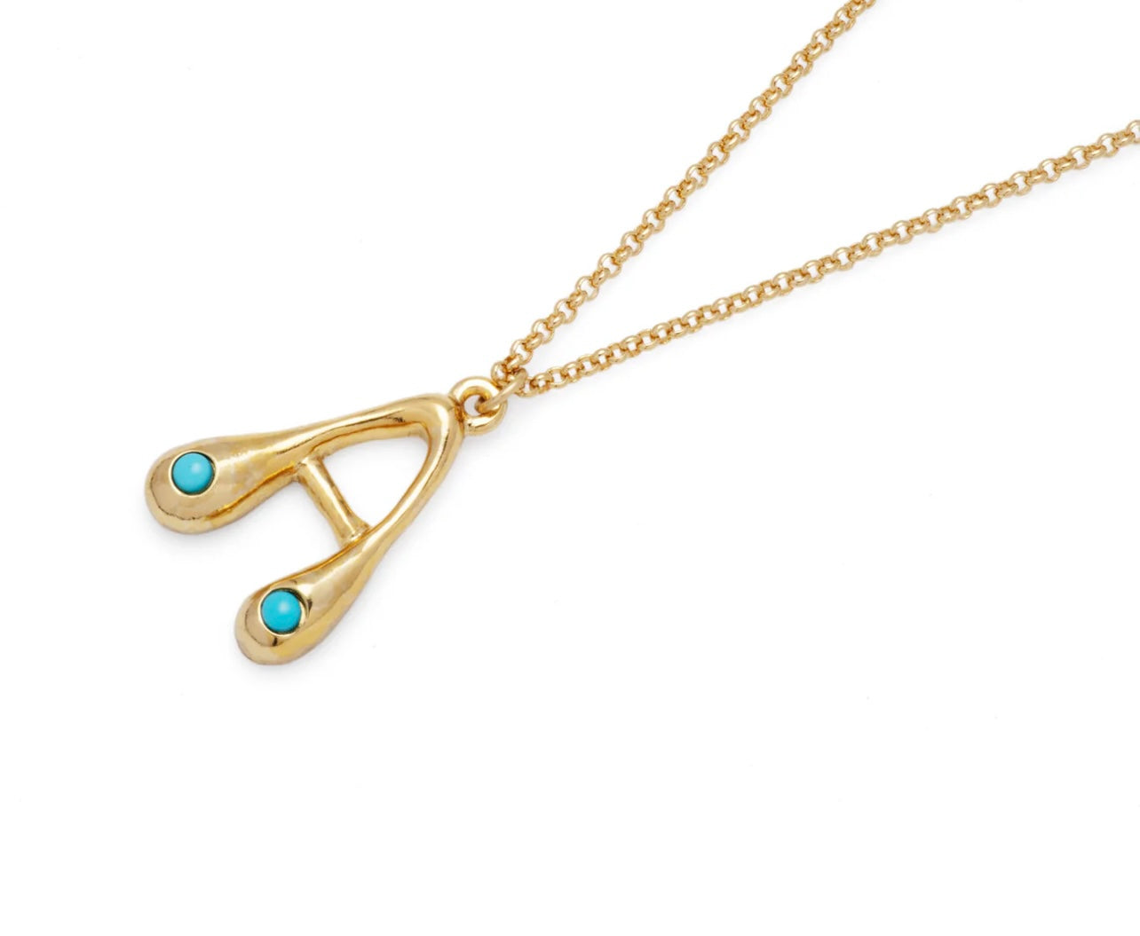 Mayamar Turquoise Bubble Initial Necklace