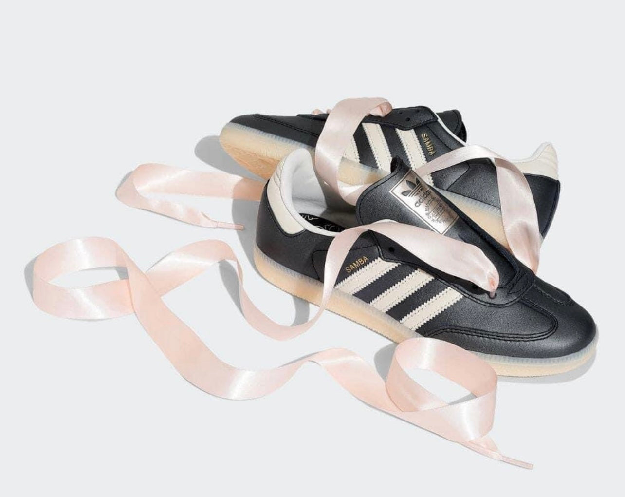 Black wonder sambas with quartz ribbon laces - women preoder 7 days