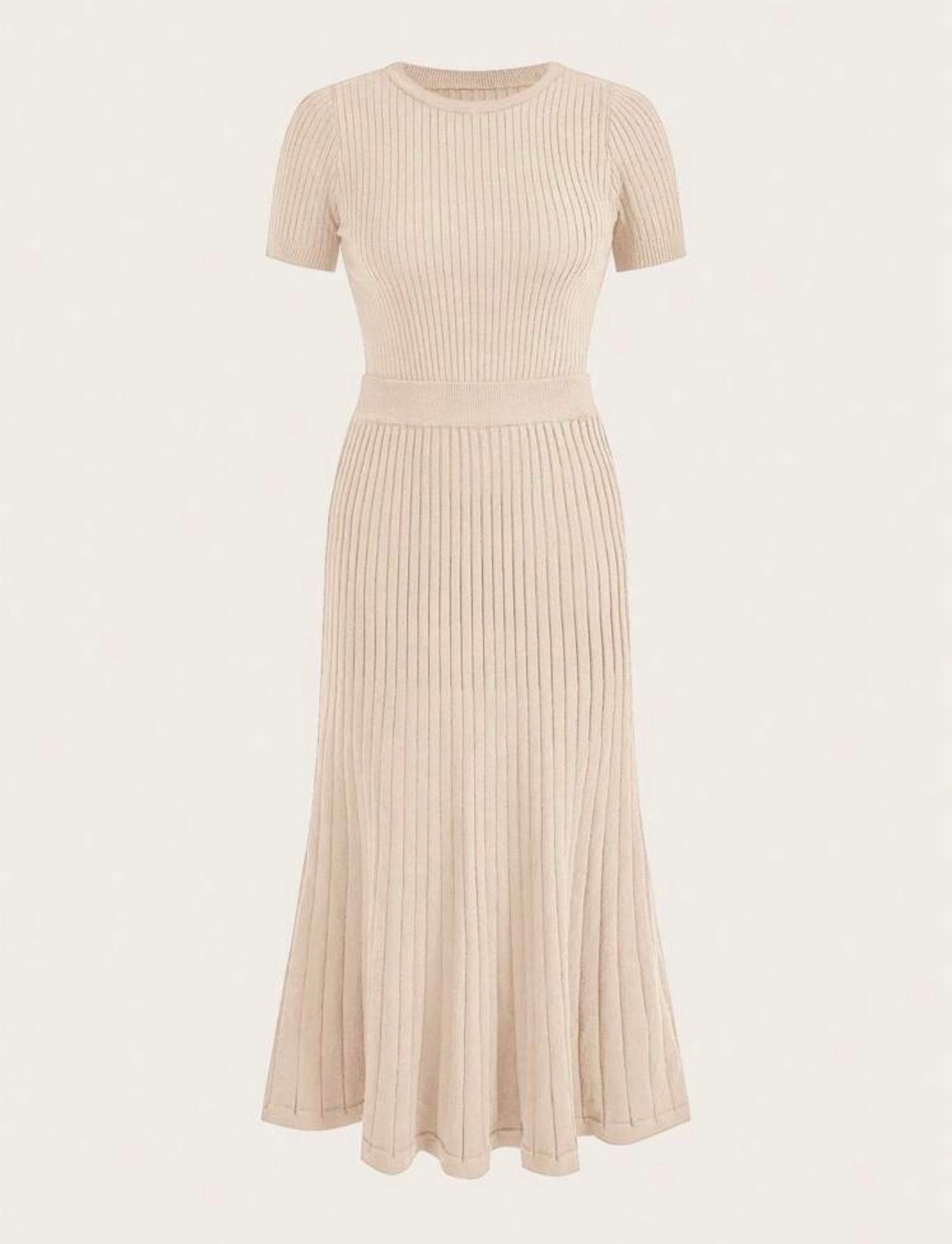 Cream ribbed skirt set 28 marzo