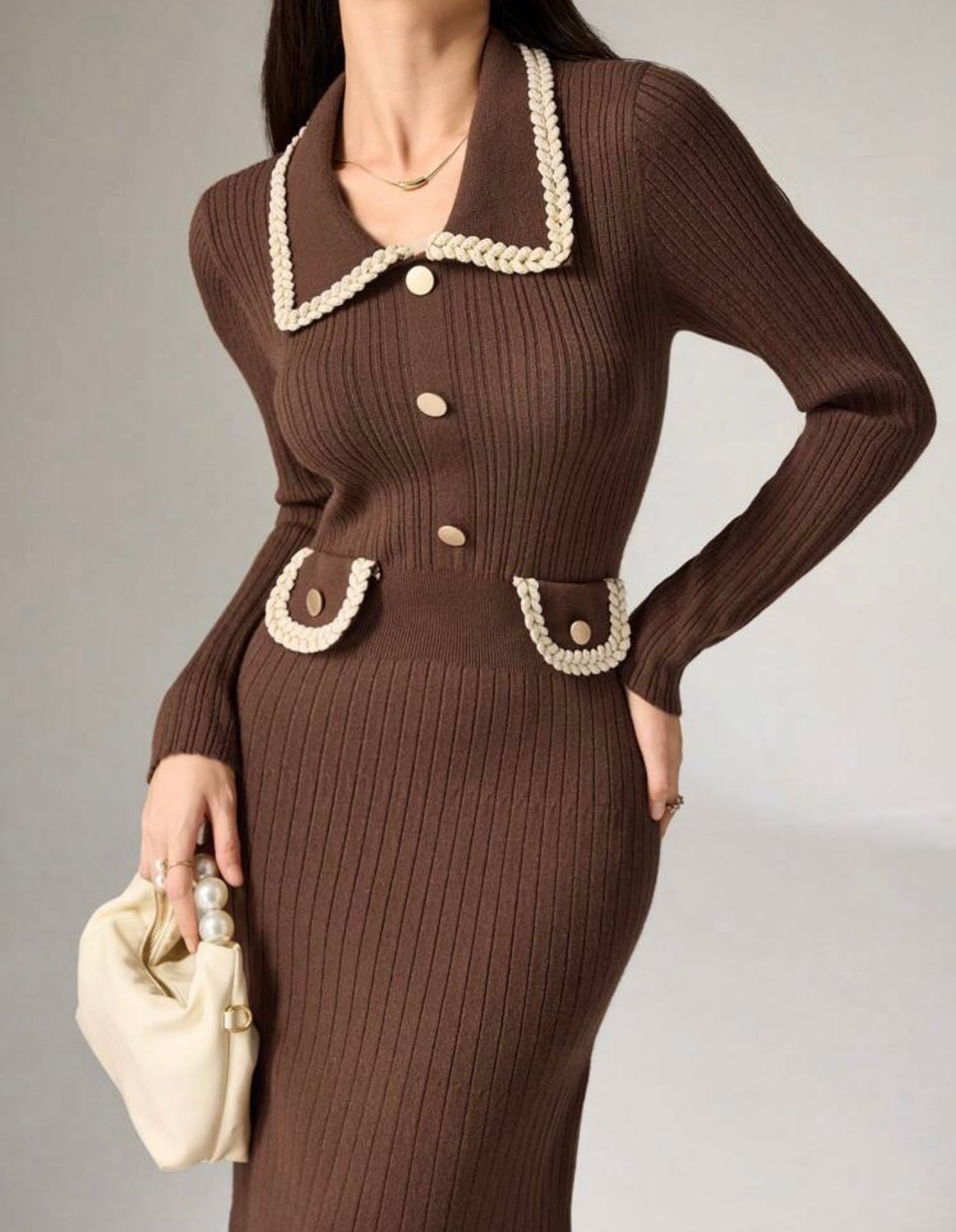 Aesthetic ribbed dress