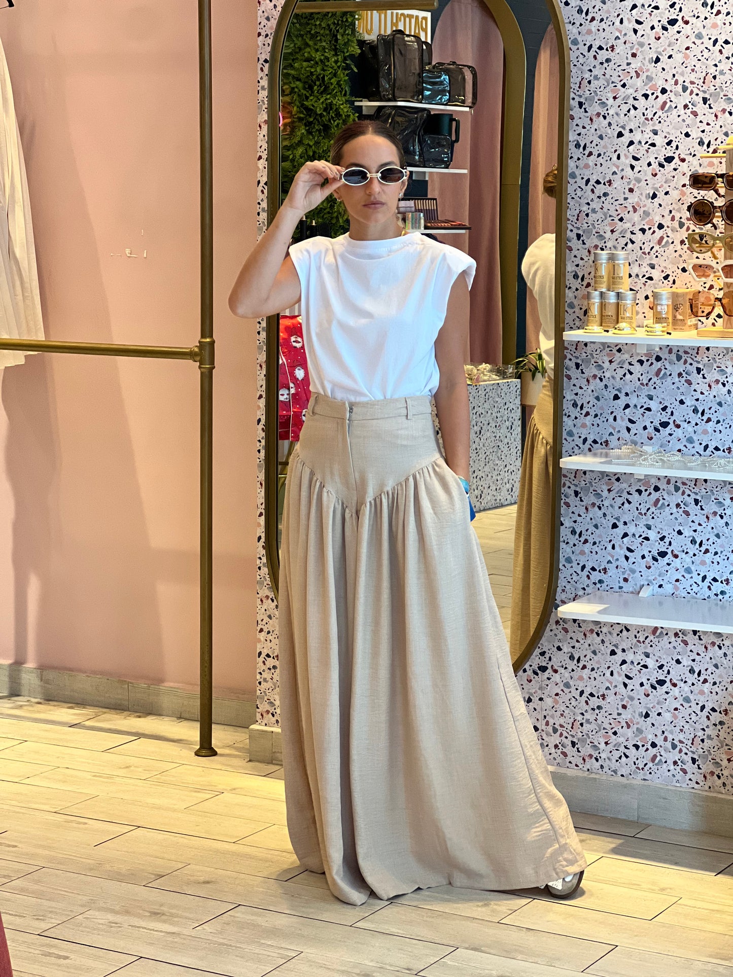 Khaki santorini pantskirt