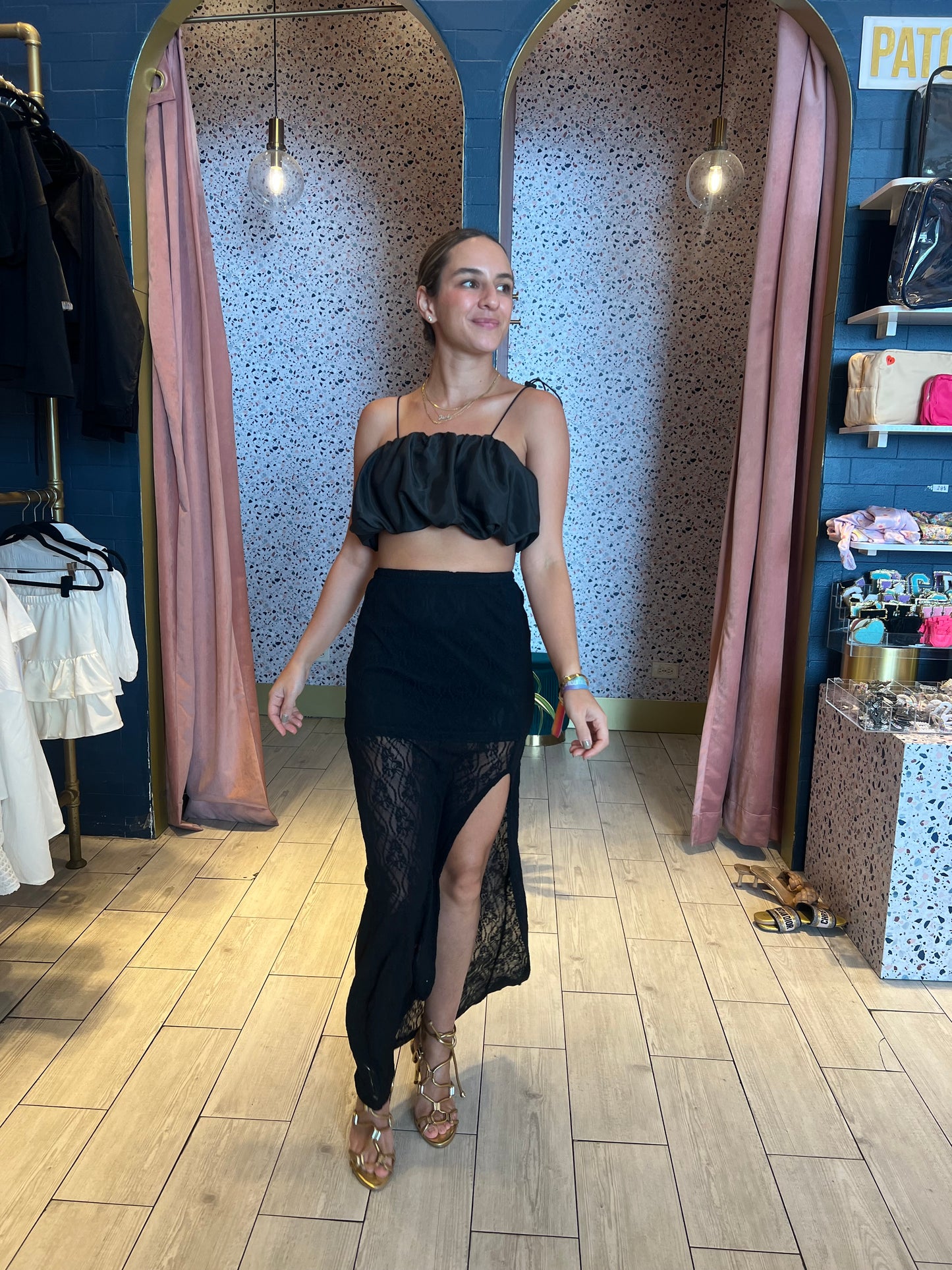 Lace black skirt