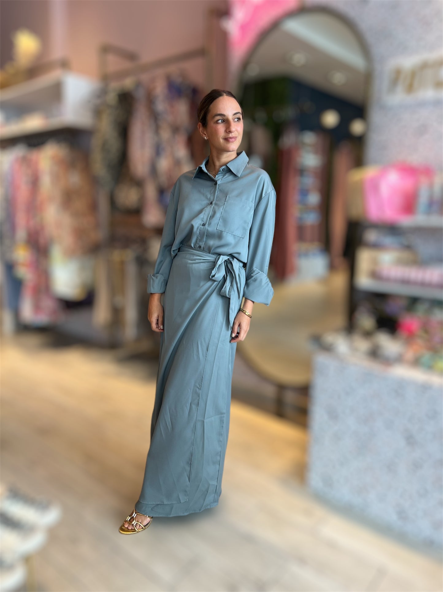 Wrap skirt set