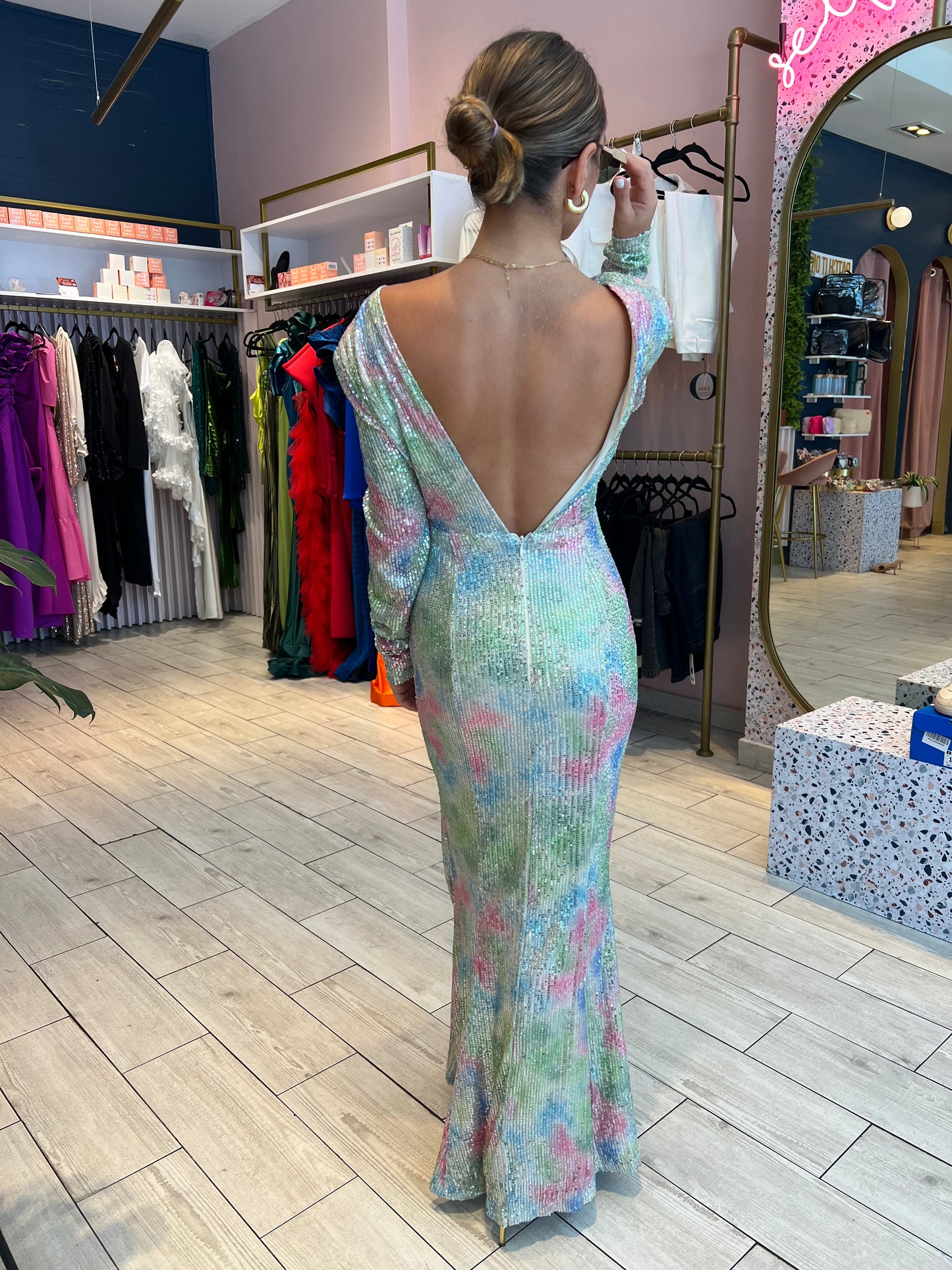 Sequins long sleeve dress 69.99