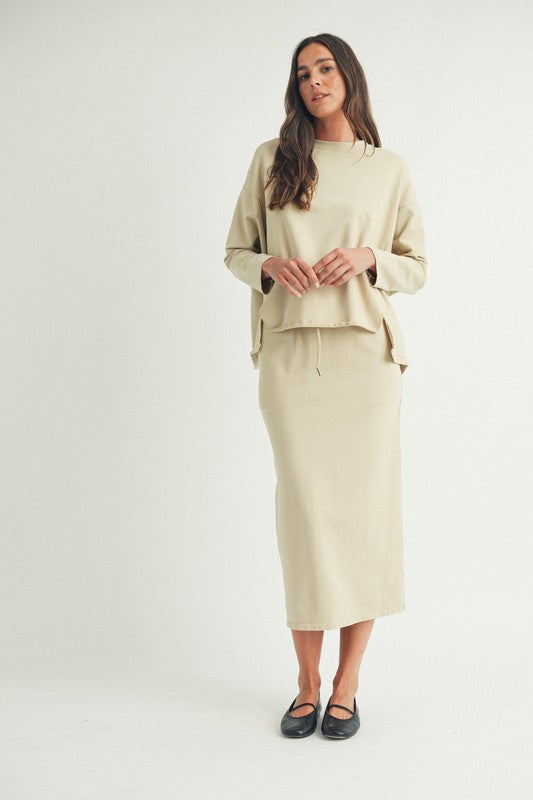 Daniela’s Taupe loungewear skirt set