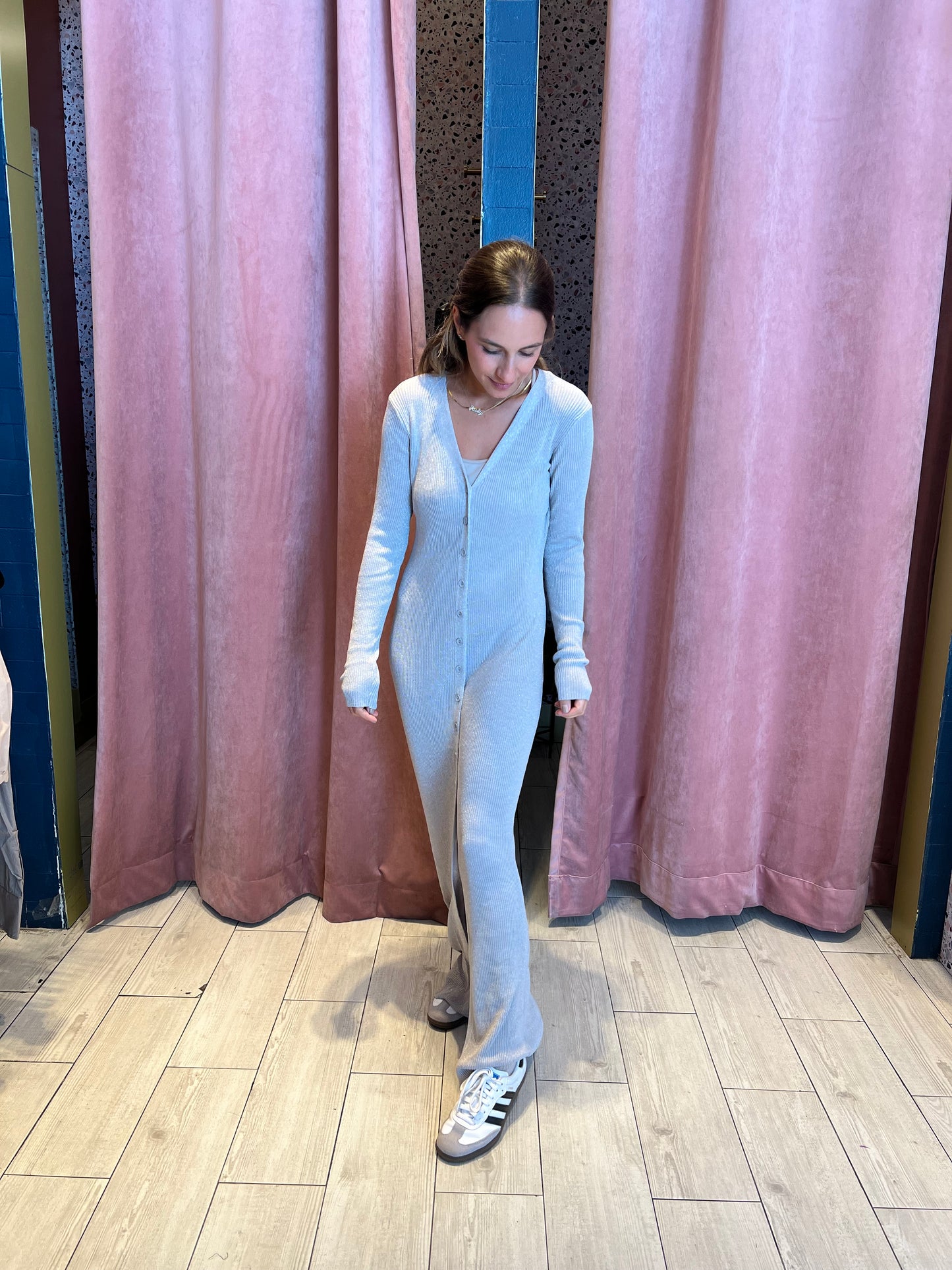 Silver ribbed dress