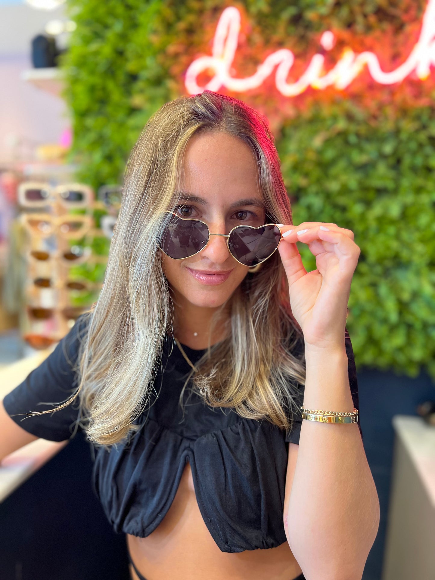 Gold lovely sun glasses