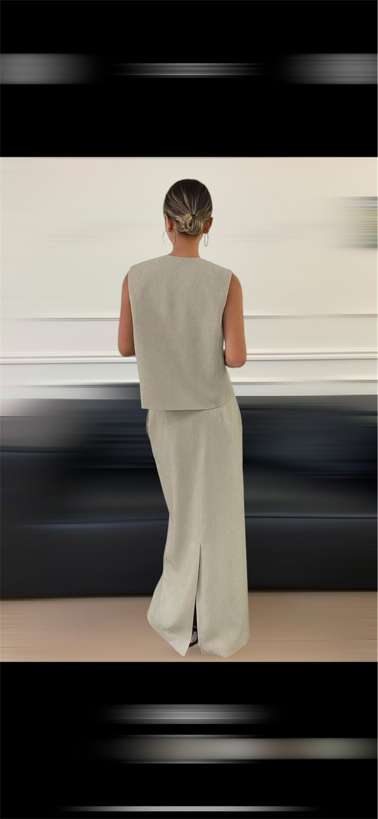 Sage skirt & Vest set