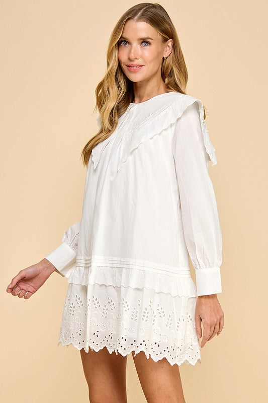 Eyelet white dress 69.99