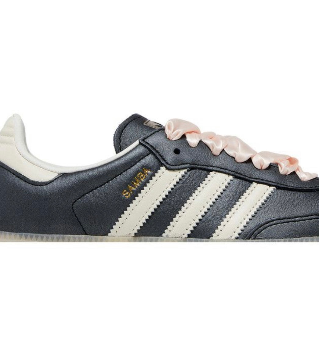 Black wonder sambas with quartz ribbon laces - women preoder 7 days