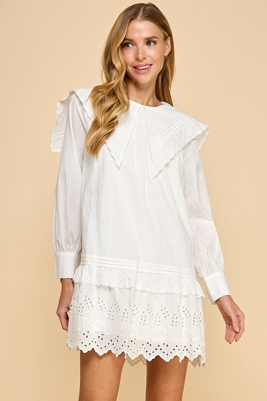 Eyelet white dress 69.99