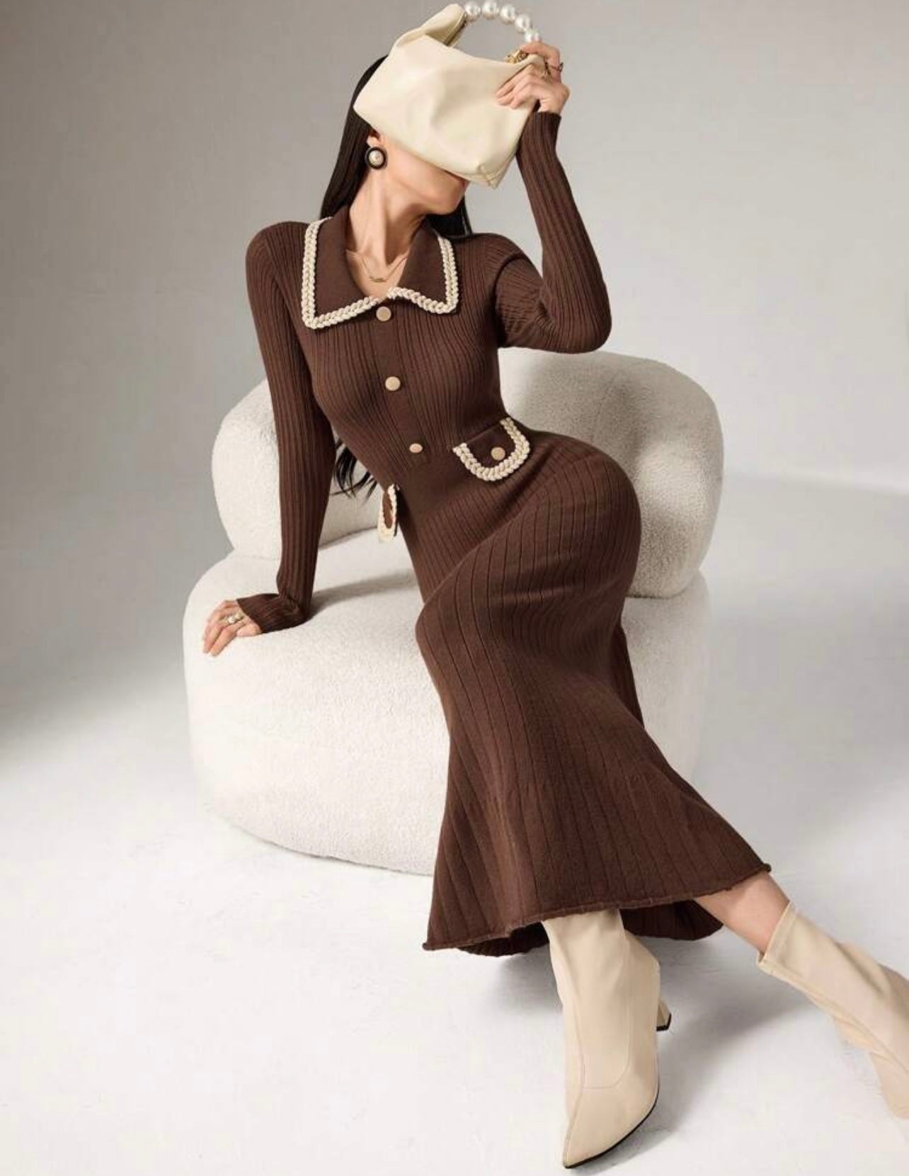 Aesthetic ribbed dress