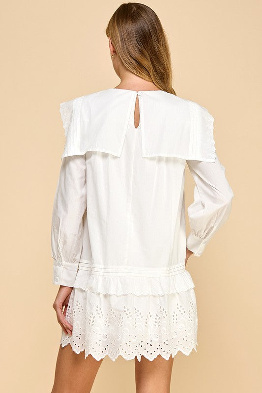 Eyelet white dress 69.99