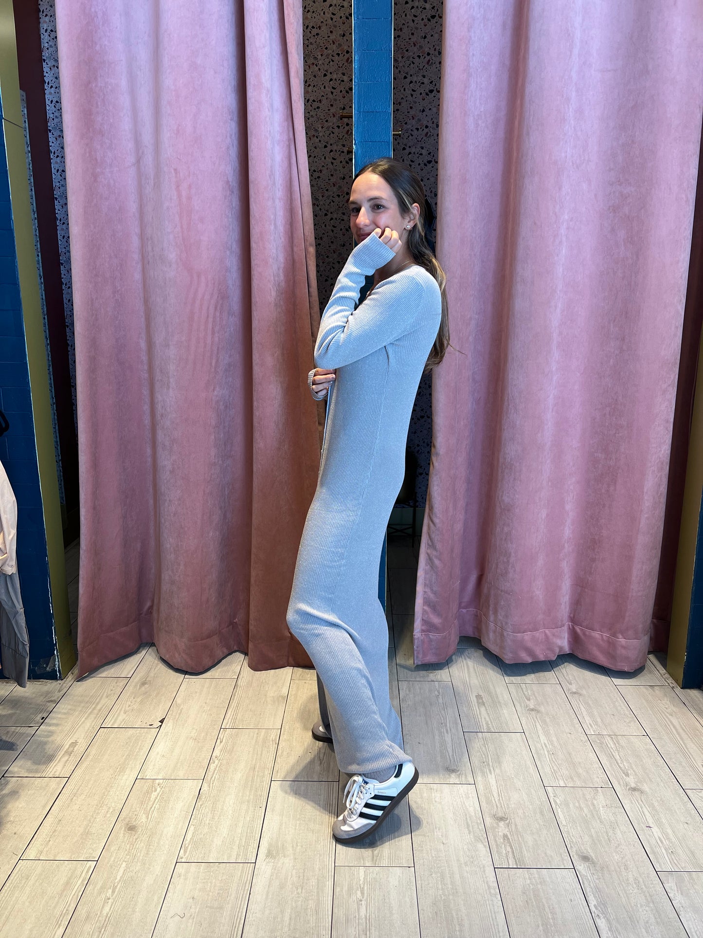 Silver ribbed dress