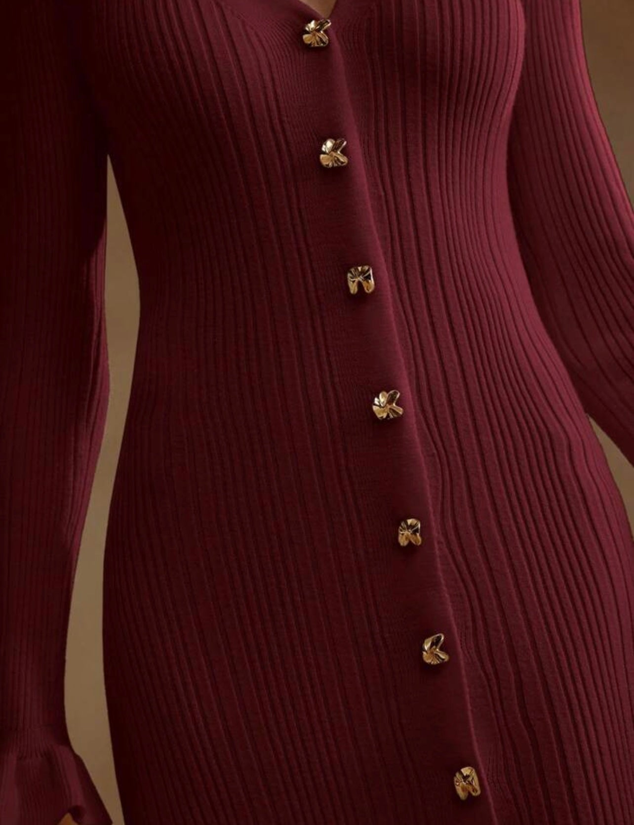 Wine ribbed dress