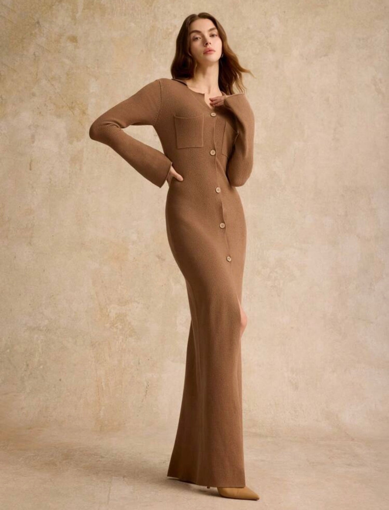 Aesthetic ribbed dress / cardigan