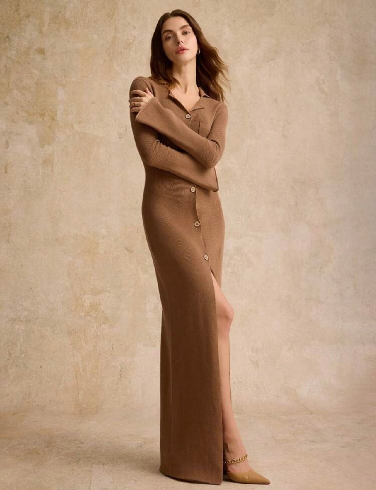 Aesthetic ribbed dress / cardigan