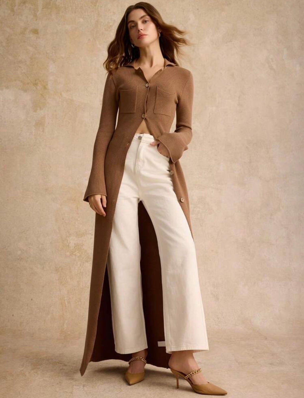 Aesthetic ribbed dress / cardigan