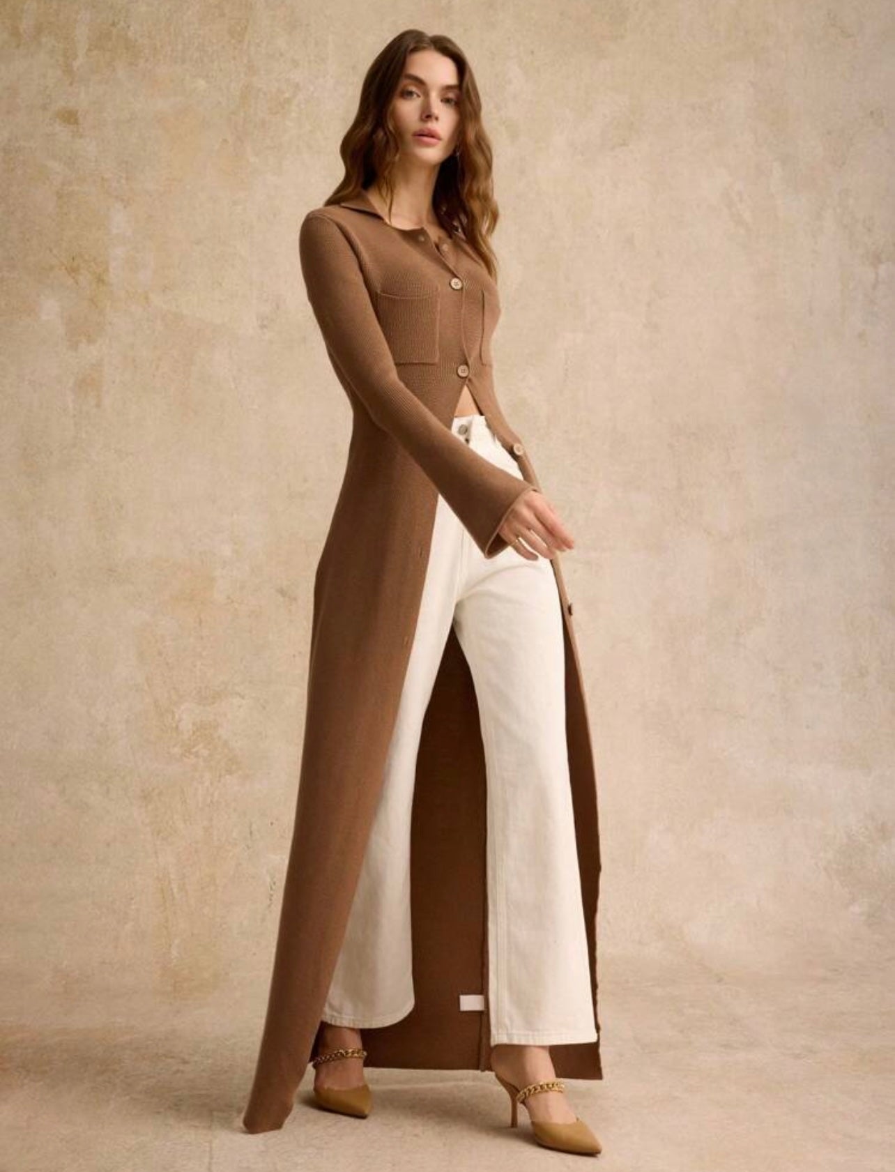Aesthetic ribbed dress / cardigan