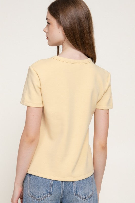 Butter yellow 100% Cotton tshirt 8 sept