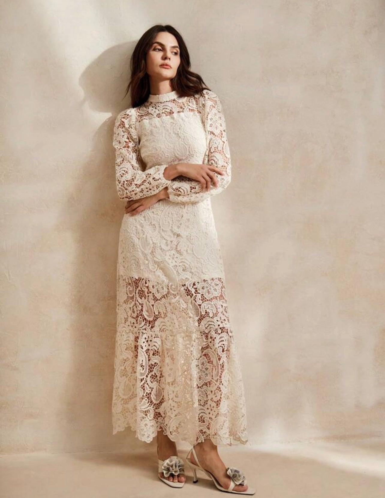 Ivory lace total Dress