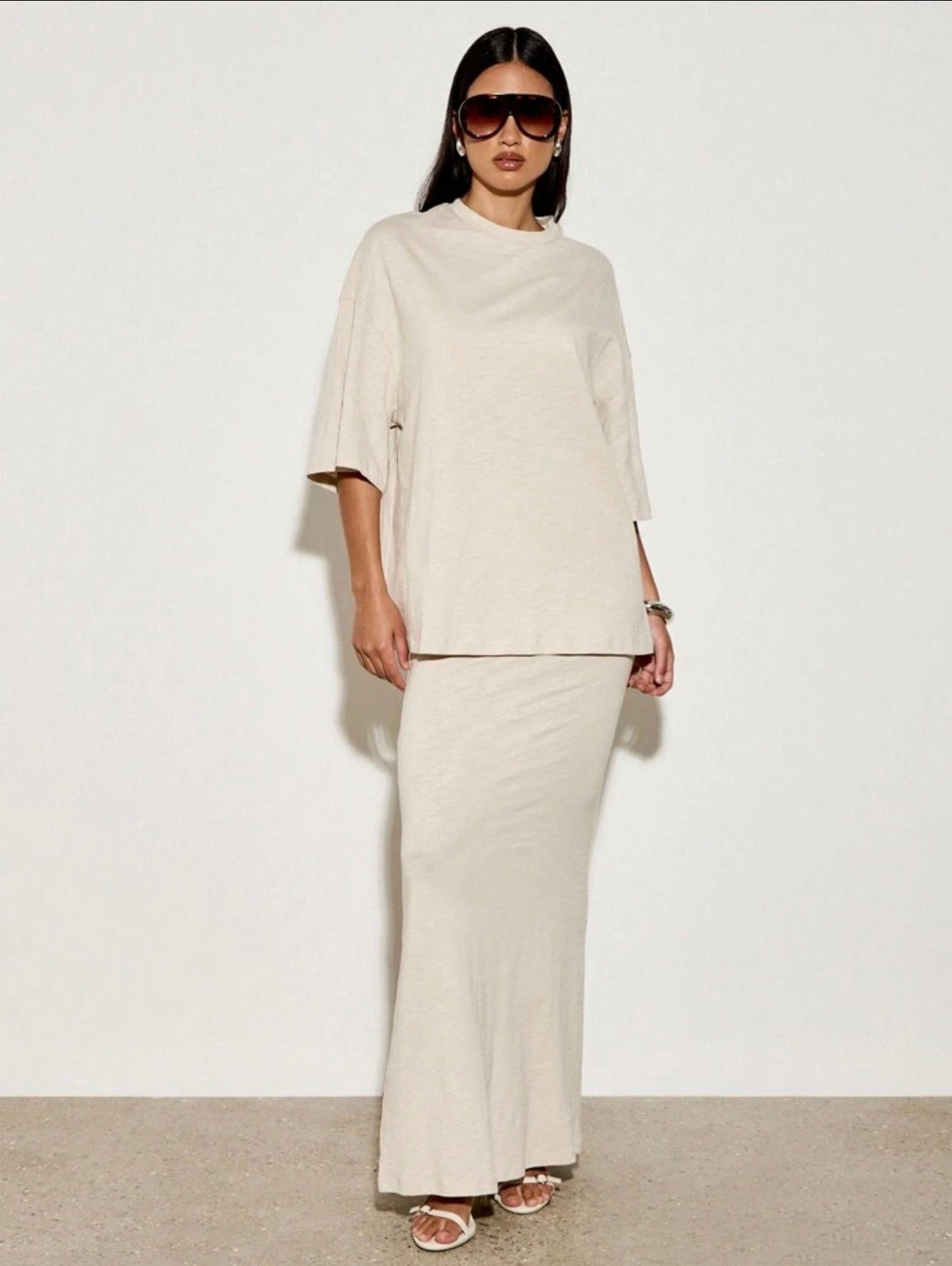 Nude loungewear skirt set 18 abril