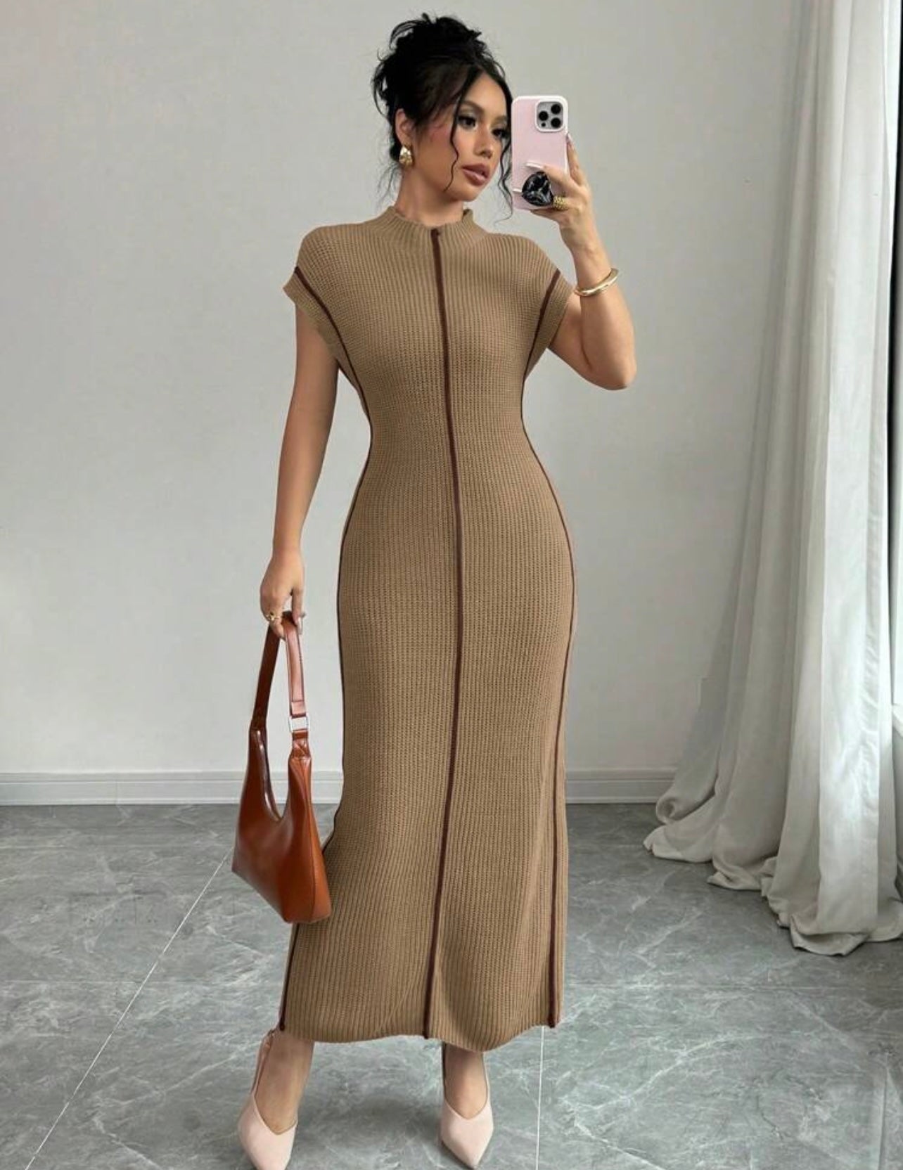 Mockha ribbed dress