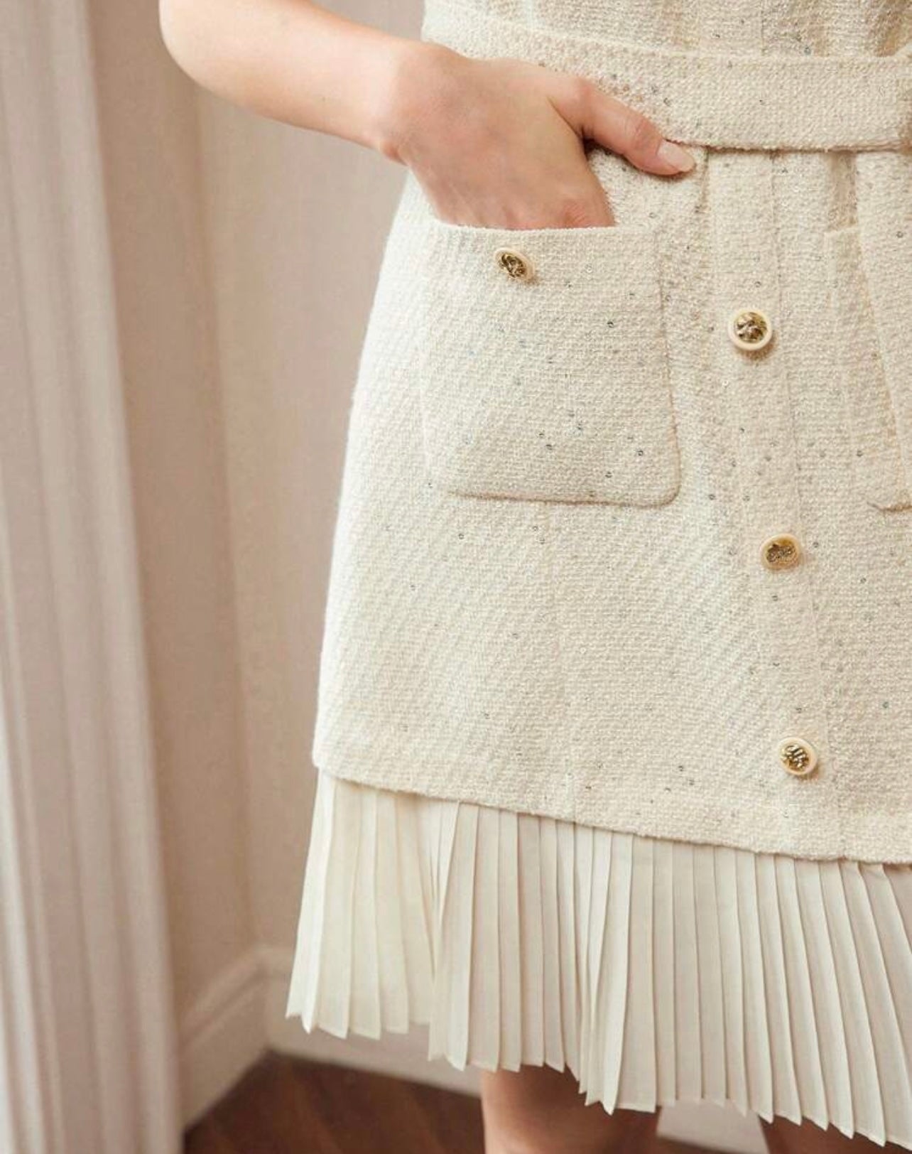 Ivory tweed dress 20 abril