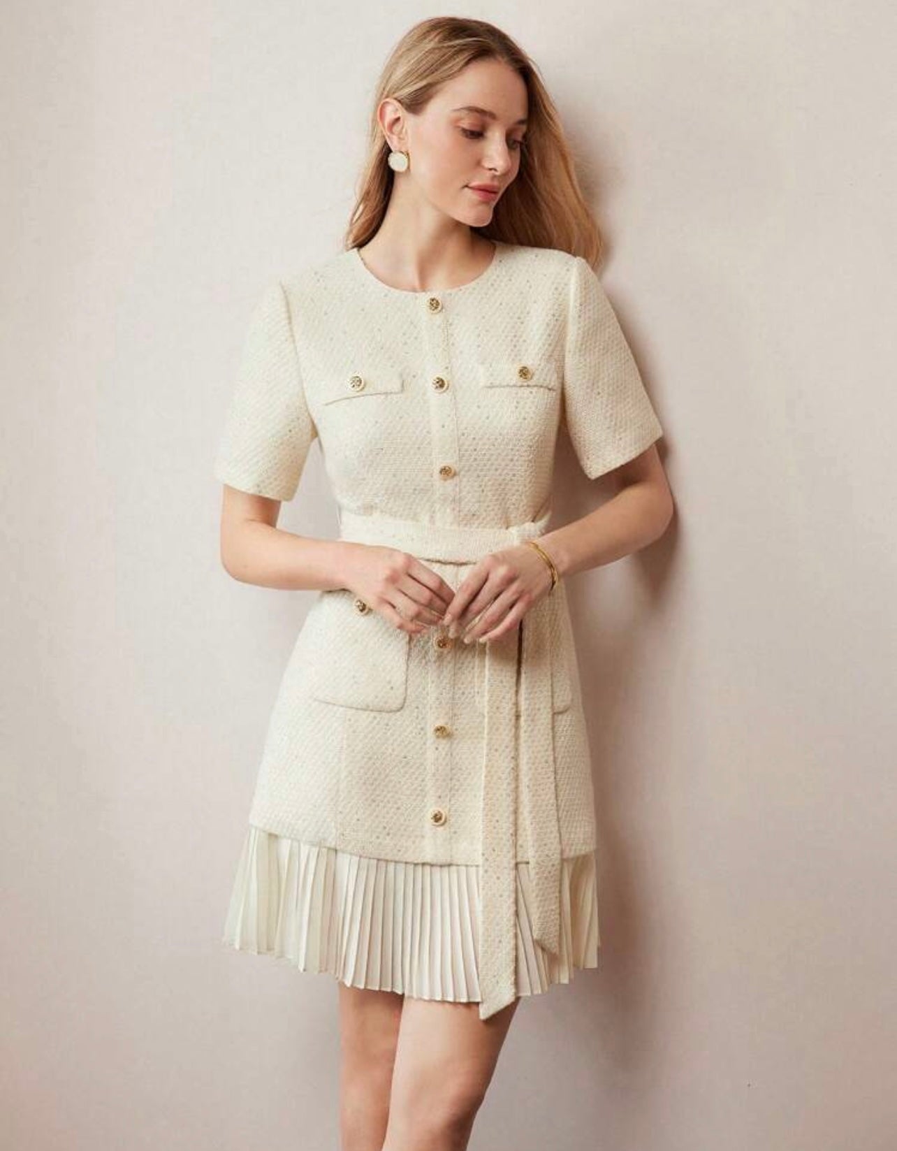 Ivory tweed dress 20 abril