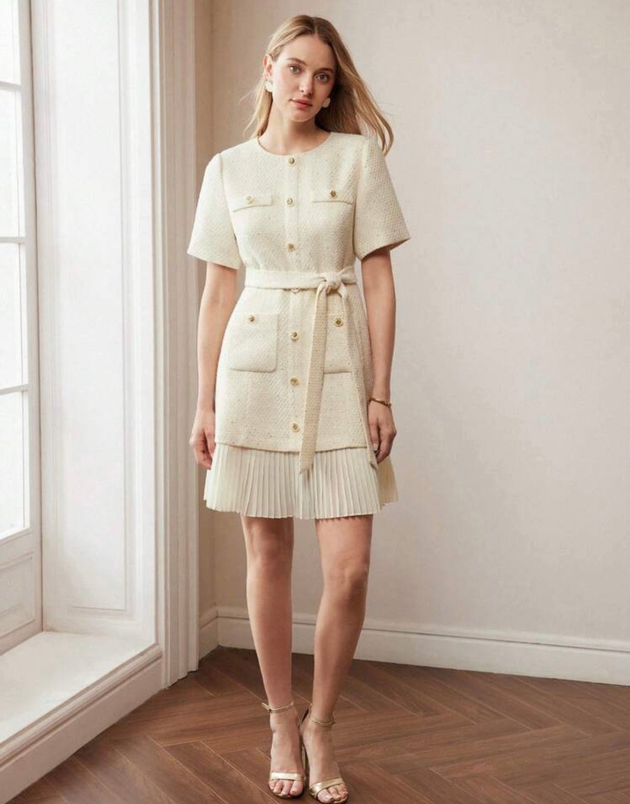 Ivory tweed dress 20 abril