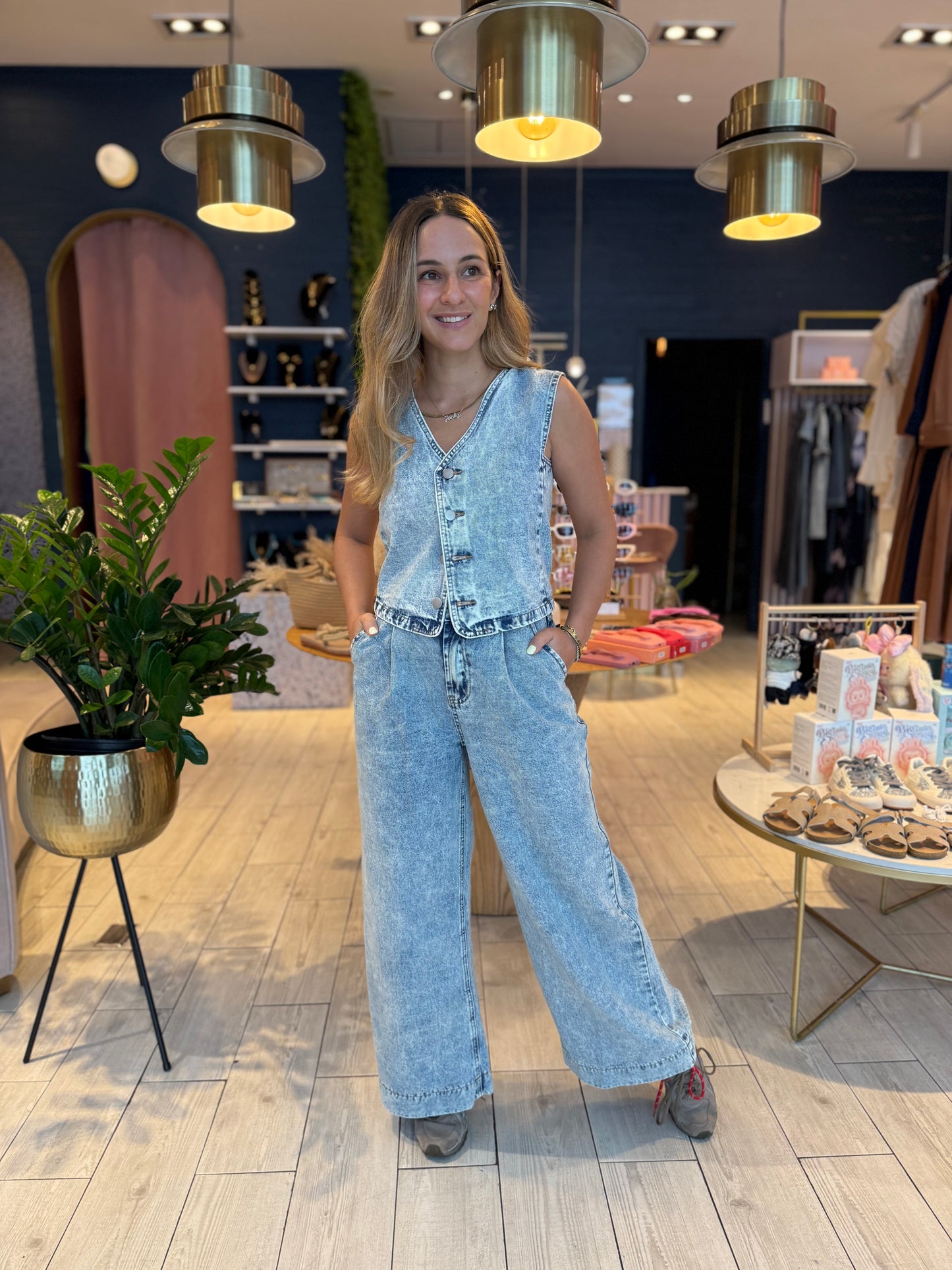 Denim vest & jeans set