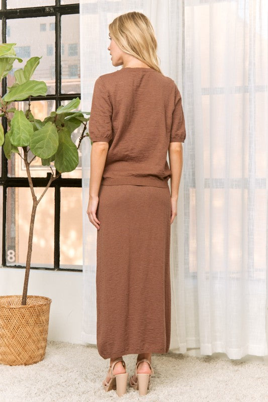 Coffee Tzniut skirt set 5 marzo