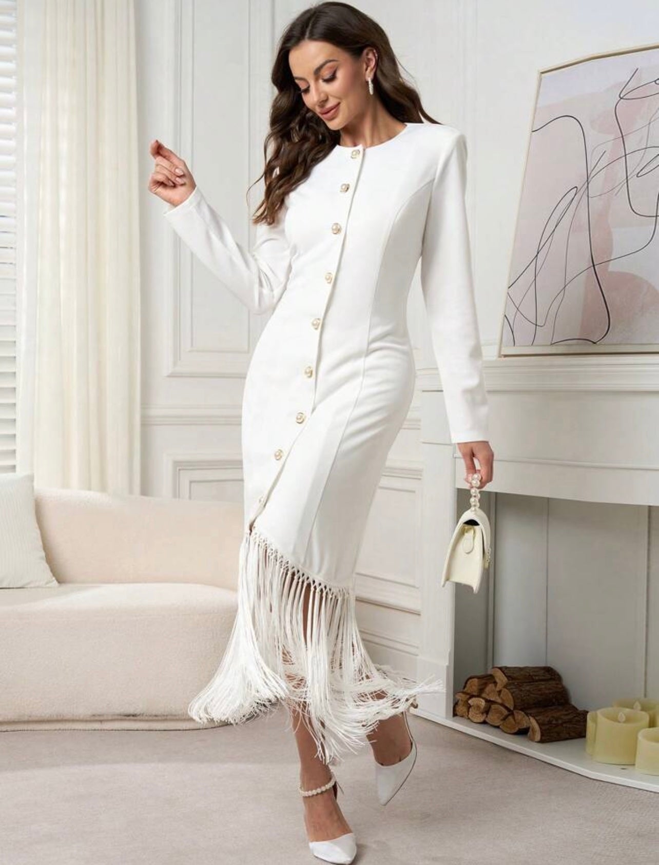 White Fringed Dress 24 abril