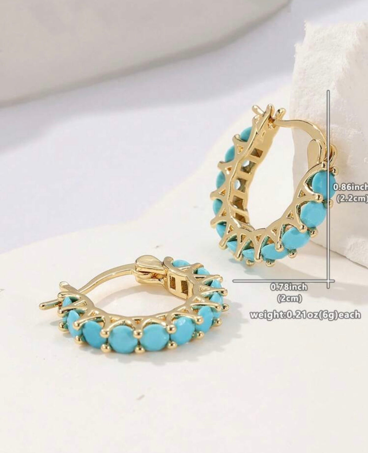 Turquoise Hoops