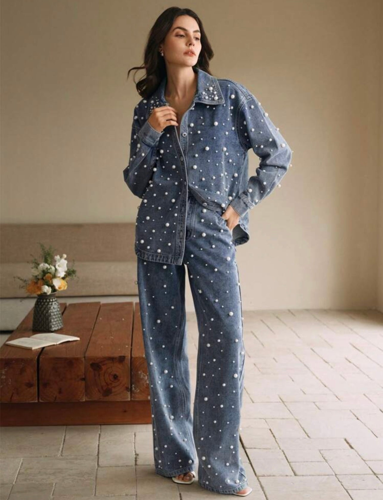 Denim pearl shirt 24 abril