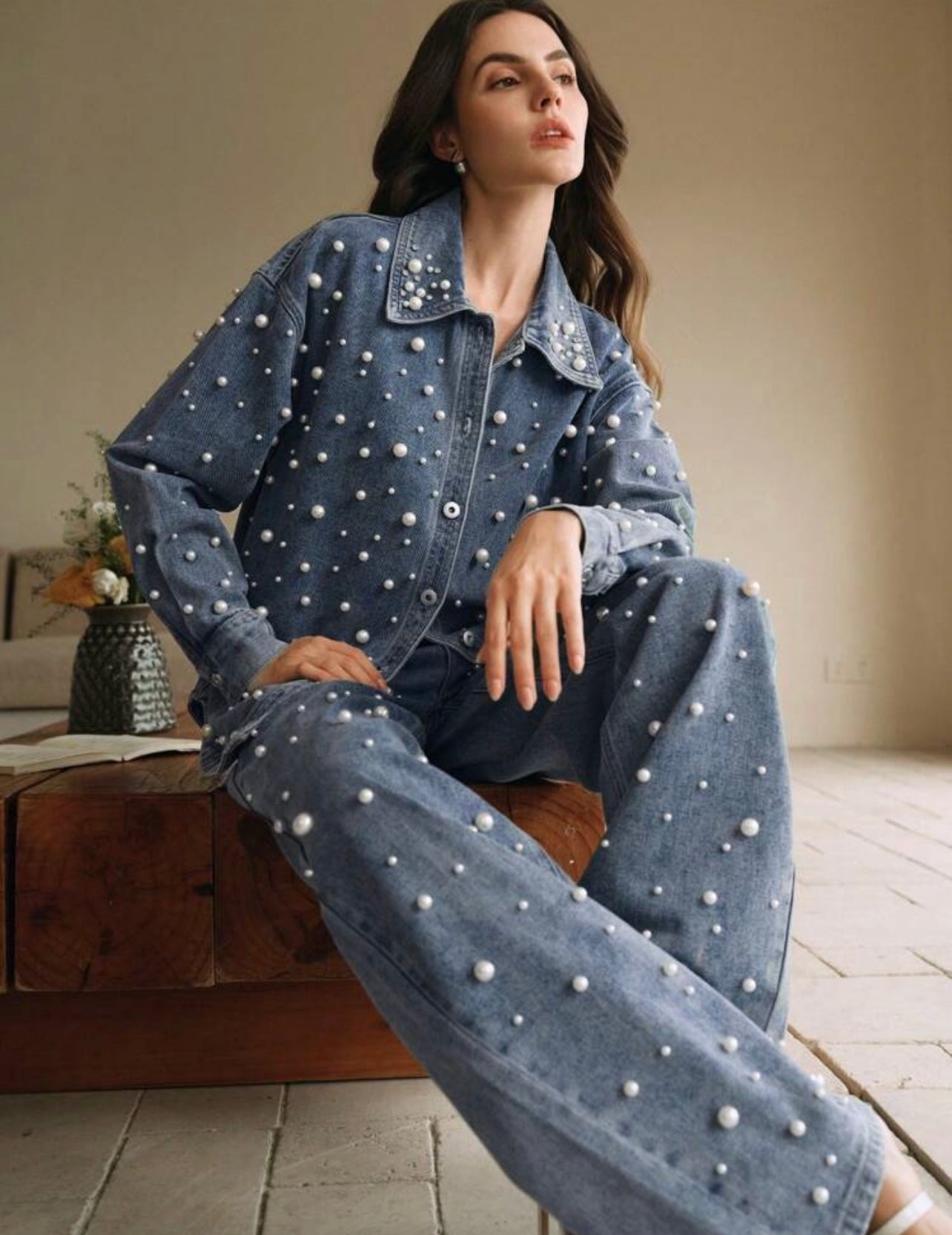 Denim pearl shirt 24 abril