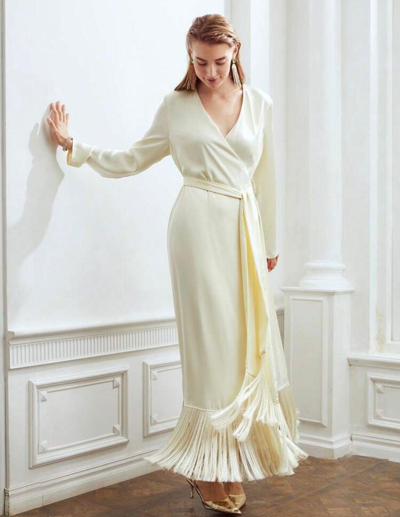 Ivory Fringed Dress 24 abril