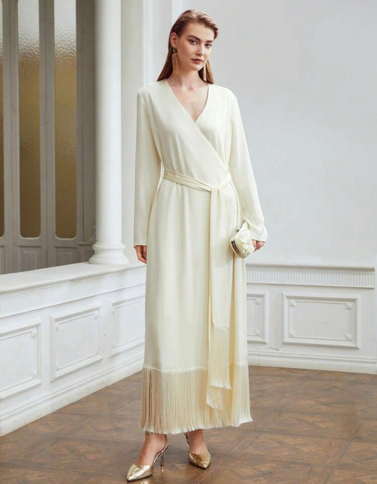 Ivory Fringed Dress 24 abril