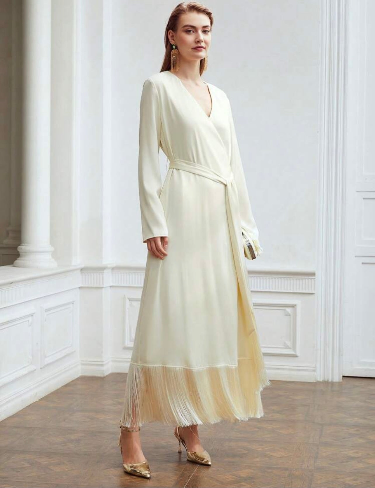 Ivory Fringed Dress 24 abril