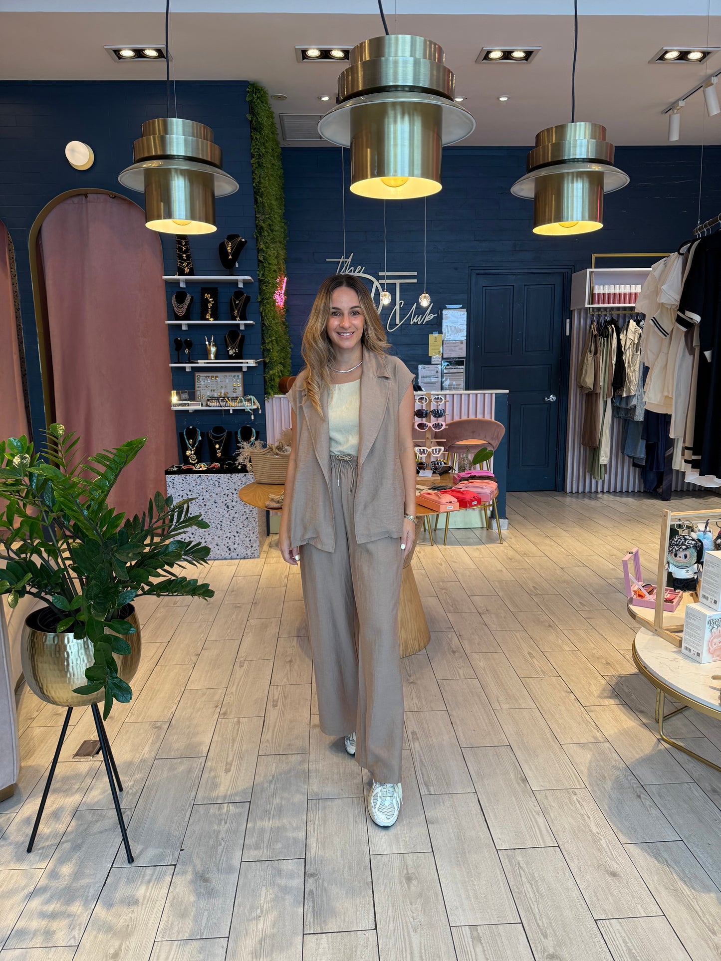 Taupe vest set de viaje
