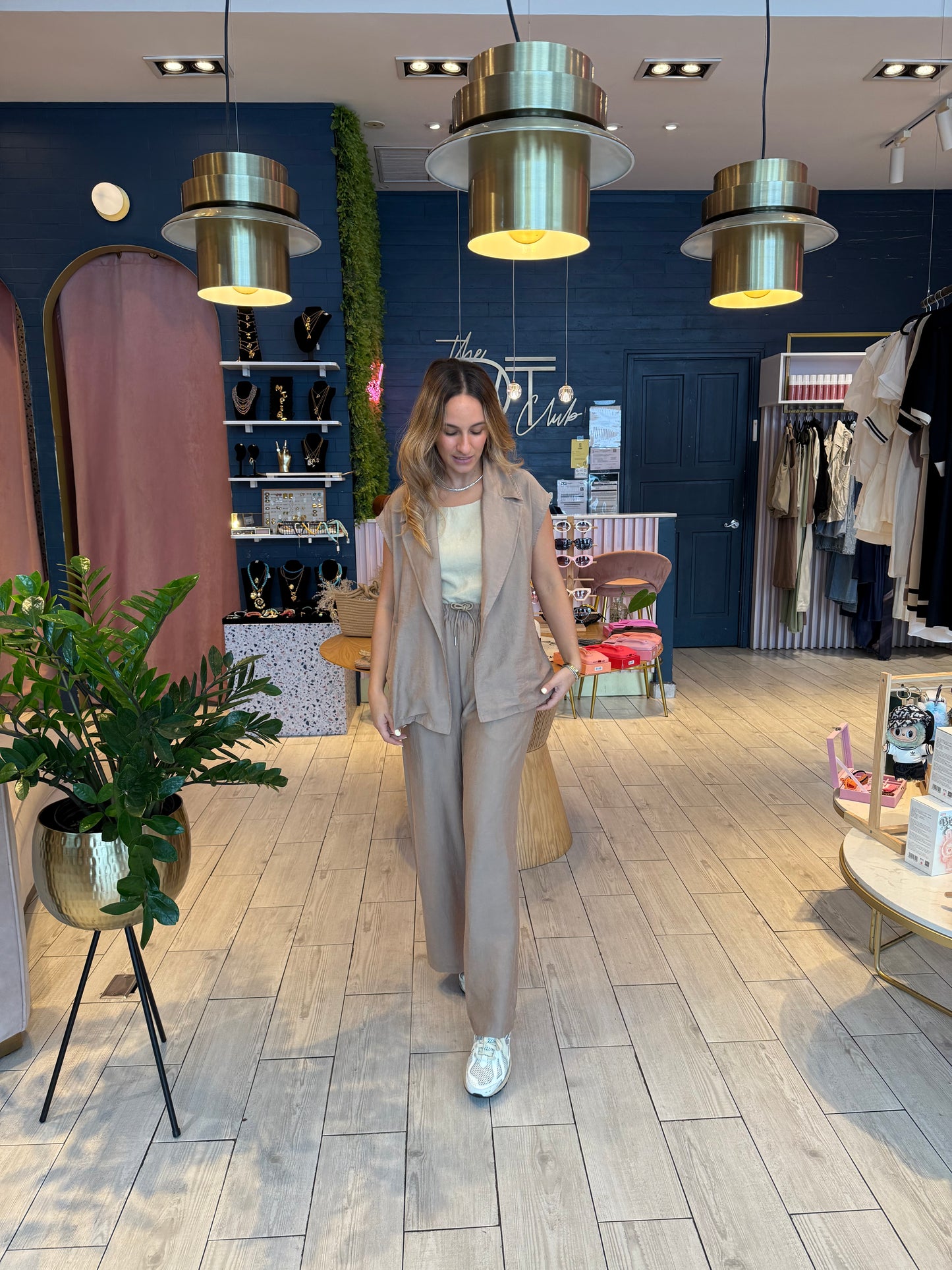Taupe vest set de viaje