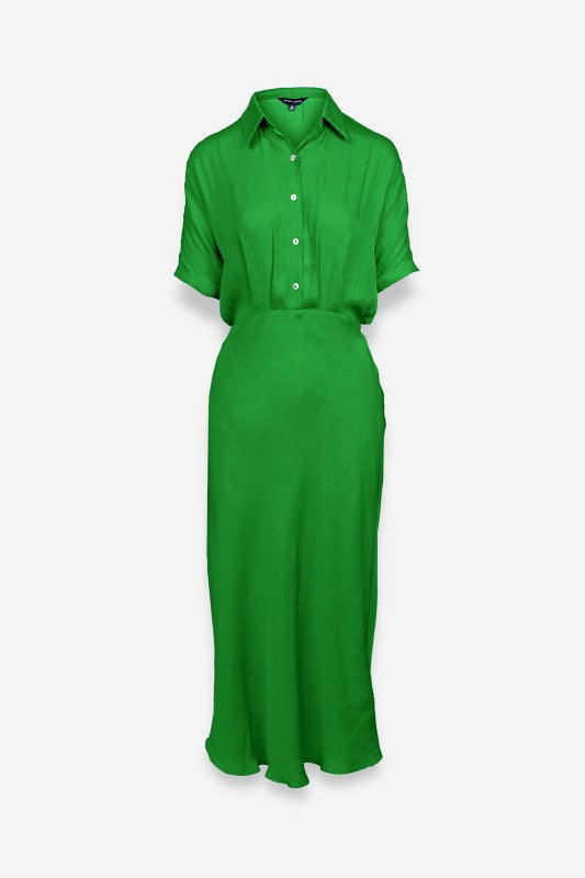 Green Silky midi Dress