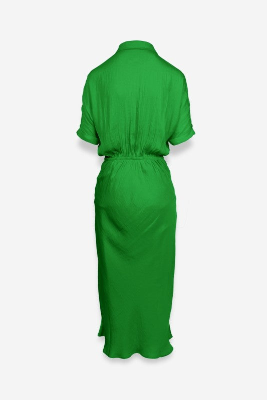 Green Silky midi Dress