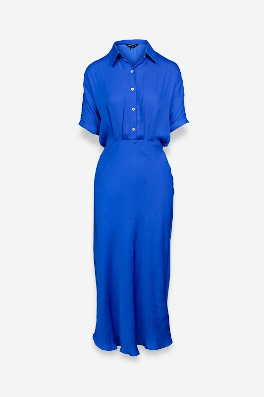 Blue Silky midi Dress