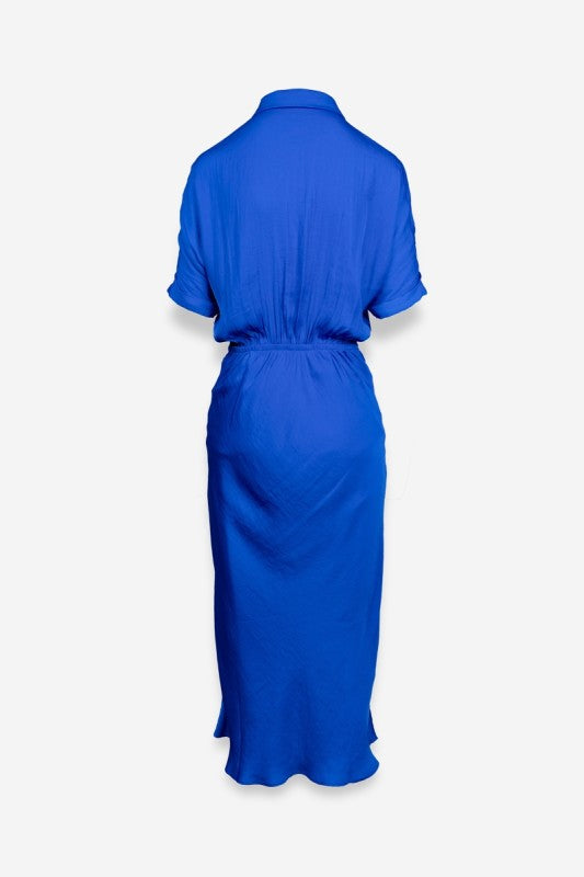 Blue Silky midi Dress